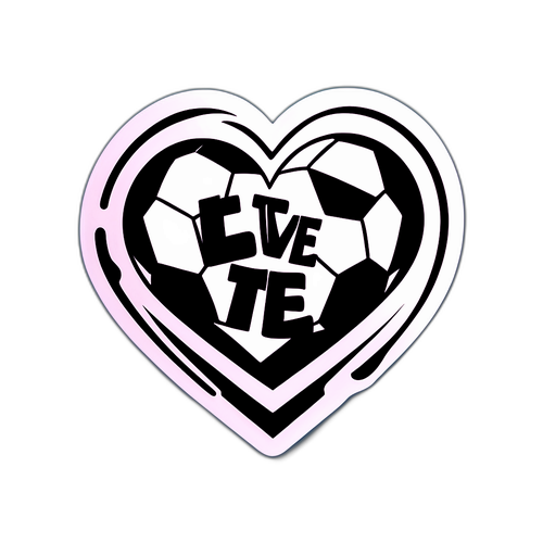 Logo-inspirert klistremerke med hjerte og fotball