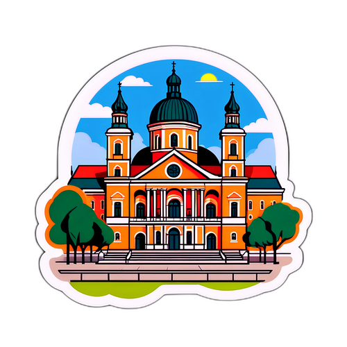 Pécs híres látványosságai - modern grafikai ábrázolás