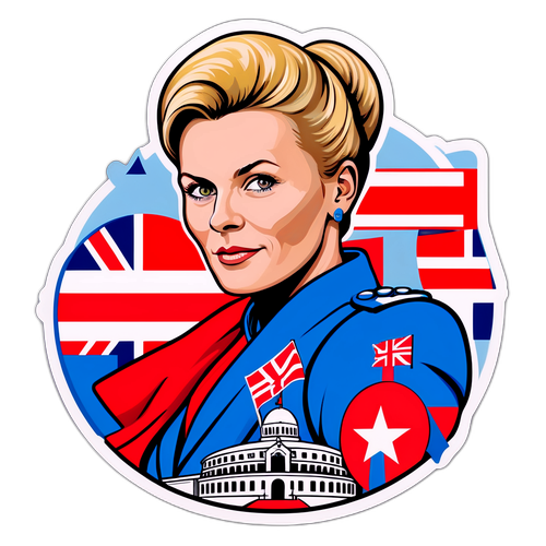 Vibrant klistermærke af Mette Frederiksen