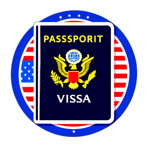 Adesivo de Passaporte com Visto Americano