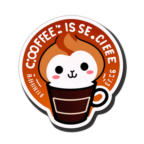 Sticker Kartun Cute Kopi