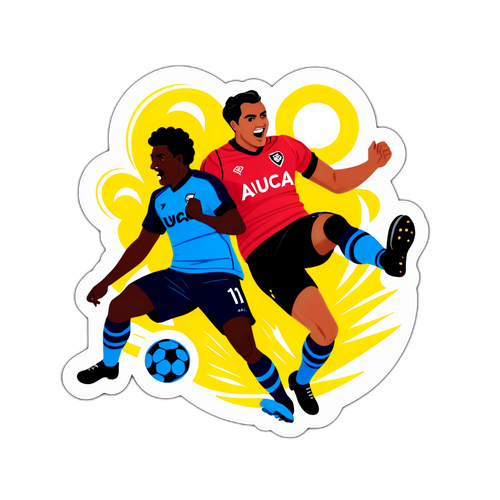 Ilustración de un partido entre Independiente del Valle y Aucas