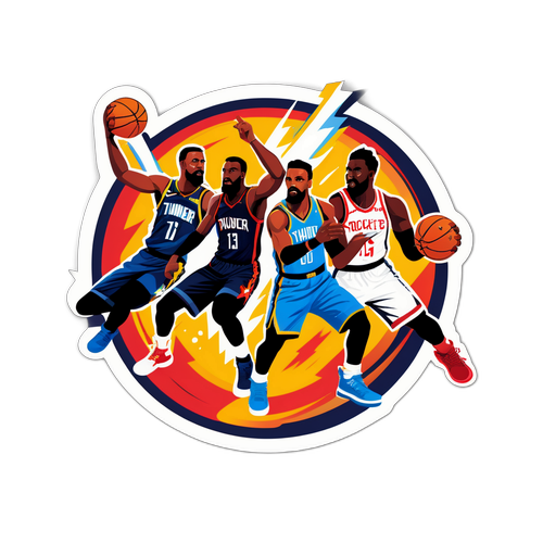 Energetikong Sticker ng Labanan ng Thunder at Rockets