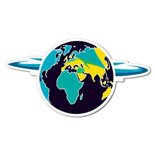 Explore the World - Abstract Flight Path Sticker