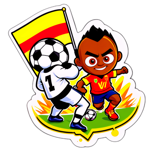 Μια παιχνιδιάρικη αυτοκόλλητη ετικέτα Valencia vs Villarreal