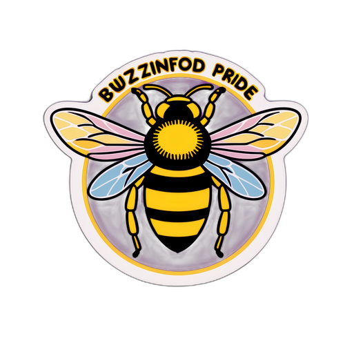 Thiết kế biểu tượng ong với chữ 'Buzzing with Brentford Pride'