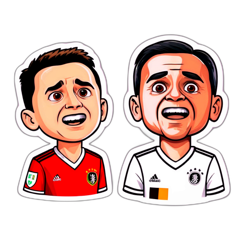 สติกเกอร์ที่น่าสนใจของการแข่งฟุตบอลเยอรมนี vs โปรตุเกสในอารมณ์ที่เต็มเปี่ยม
