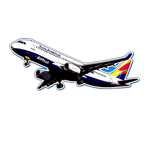 Ilma-alus A320 nousussa kesätaivaalla