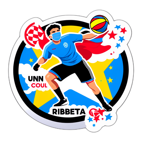 Fajny sticker przedstawiający Roberta Ruchałę w akcji