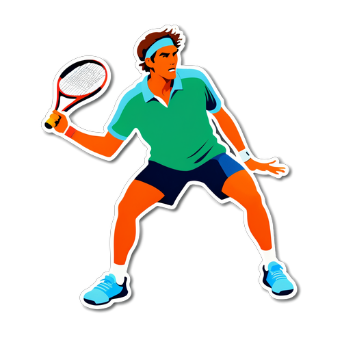 Jucător de tenis ilustrând determinare