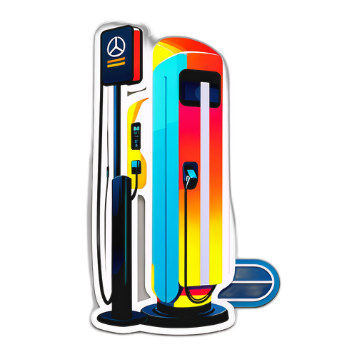 Kempower-pylväs sähköauton latausasemalla