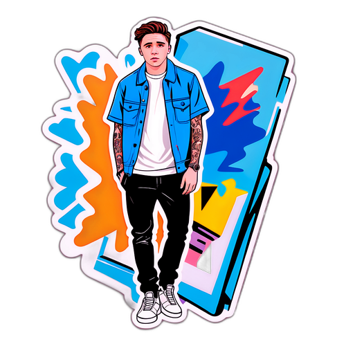 Actionreicher Brooklyn Beckham Aufkleber