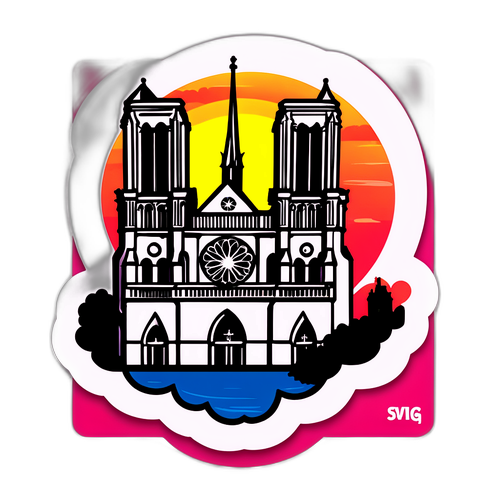 Notre Dame-katedralen vid en vacker soluppgång