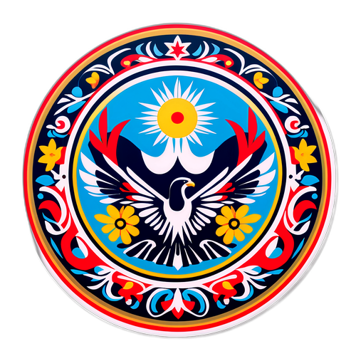 Класичний символ з елементами народного мистецтва, що символізує боротьбу за свободу