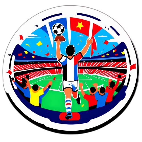 Arte que Celebra um Jogo de Futebol