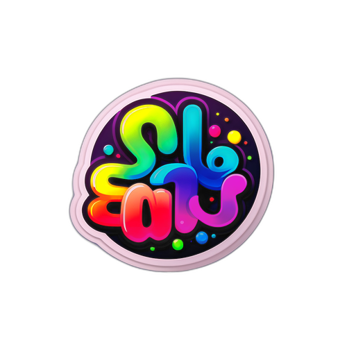 컬러풀한 텍스트와 그라디언트 스티커