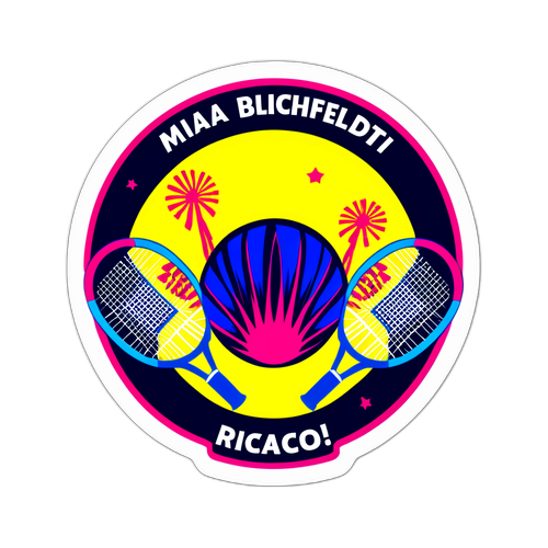 Badminton Racket og Shuttlecock Sticker