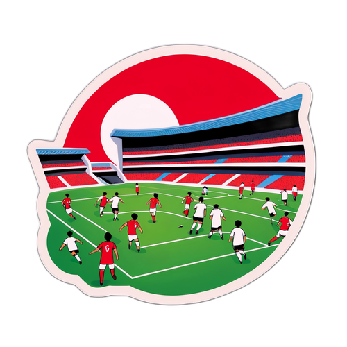 日本と韓国のサッカーマッチのシーン