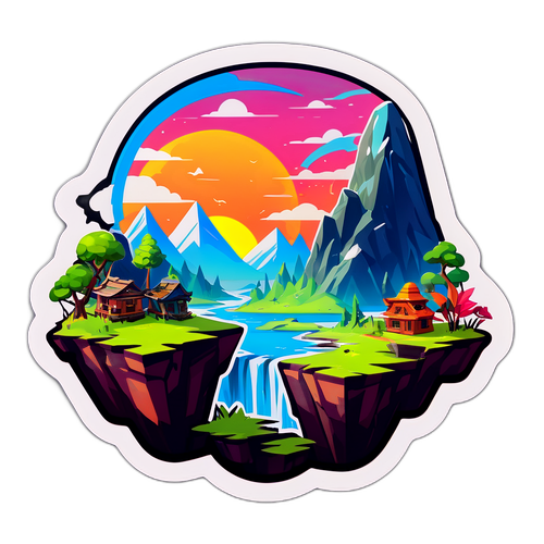 Interaktiv klistremerke med digitale landskap