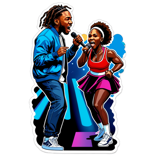 Sticker dinamic cu Kendrick Lamar și Serena Williams