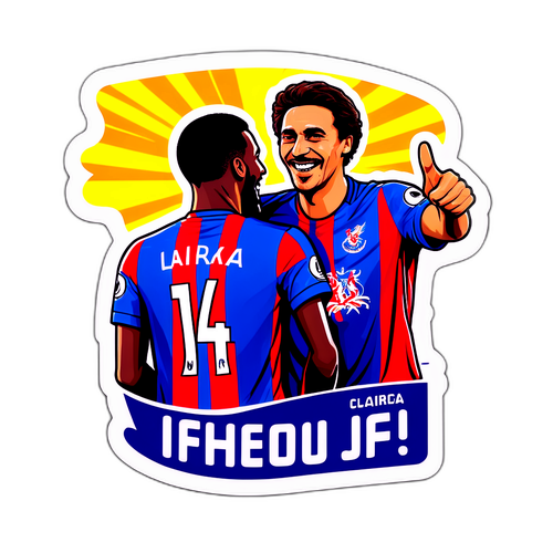 Vidám matrica Crystal Palace és AEK Larnaca szurkolóinak találkozójáról