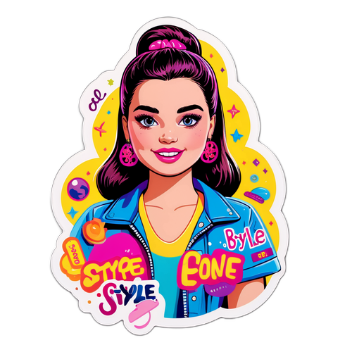 Adesivo Divertente e Giocoso di Barbie Ferreira