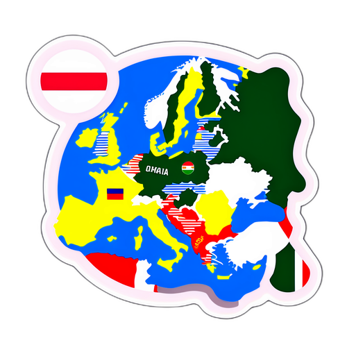 Sticker mit der Europakarte für die Weltmeisterschaftsqualifikation