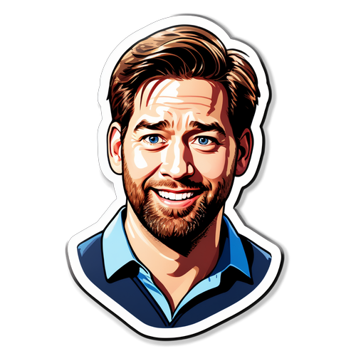 Freundschaft und Schauspiel: John Krasinski im Comic-Stil