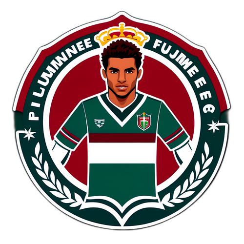 Logo Fluminense s fotbalovými prvky
