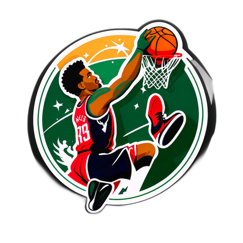 ダイナミックなバスケットボールイラスト