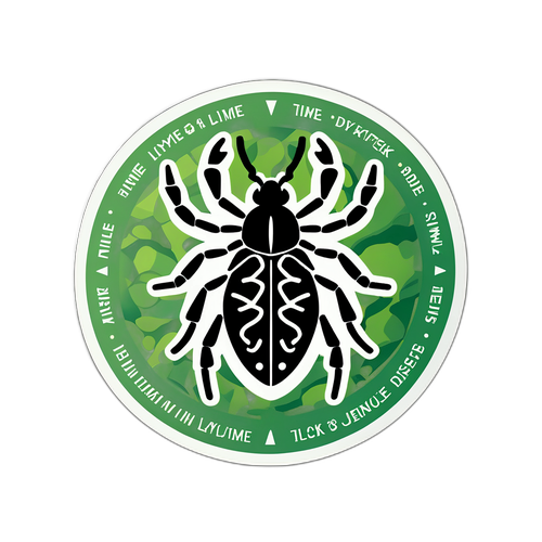 Aufkleber mit Symbolen der Lyme-Borreliose