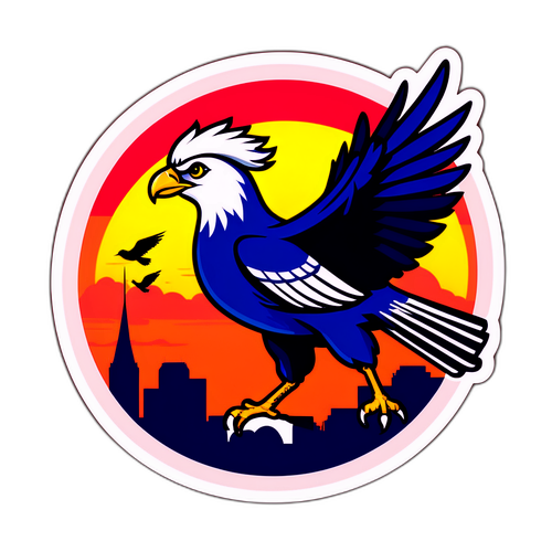 Флаг Нэшвилла и Вашингтона с гордыми птицами на фоне заката