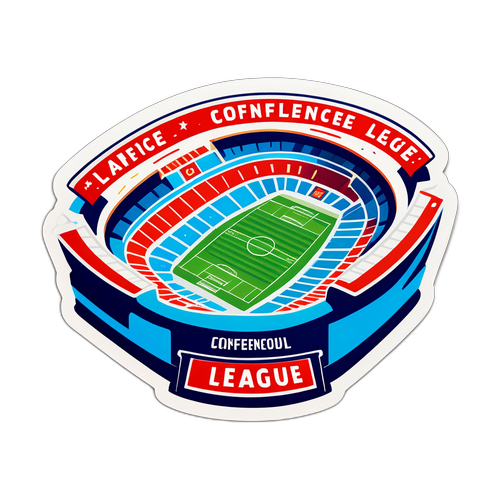 Fodboldstadion med tilskuere og 'Conference League'