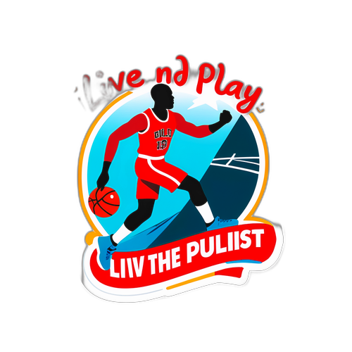 Sticker kết hợp hình ảnh vận động viên đầy cảm hứng với câu nói 'Sống và chơi hết mình!'