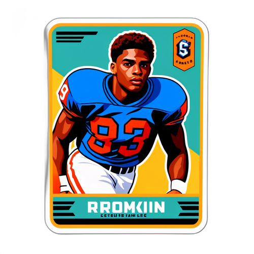 Retro-stijl rookie kaart ontwerp met jonge atleet