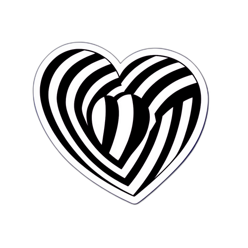 Inimă cu dungi negre și albe Juventus
