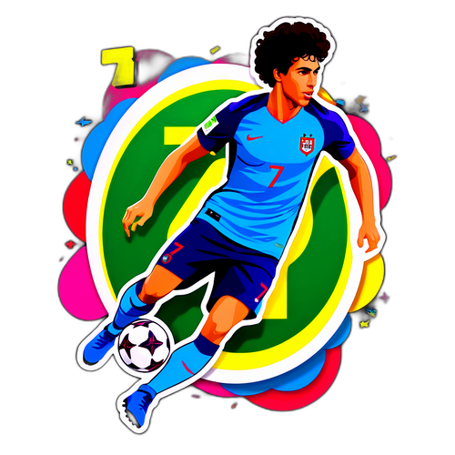 Sticker de João Félix en action sur le terrain