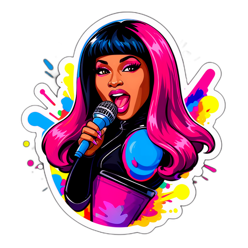 Nicki Minaj Mikrafonlu Sticker Tasarımı