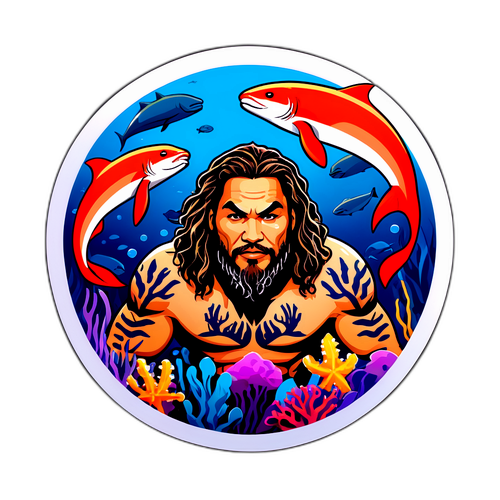 Autocollant de Jason Momoa sous l'eau
