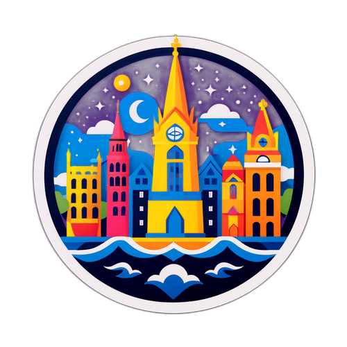 Vibrant Budstikka Logo med Lokale Ikoner