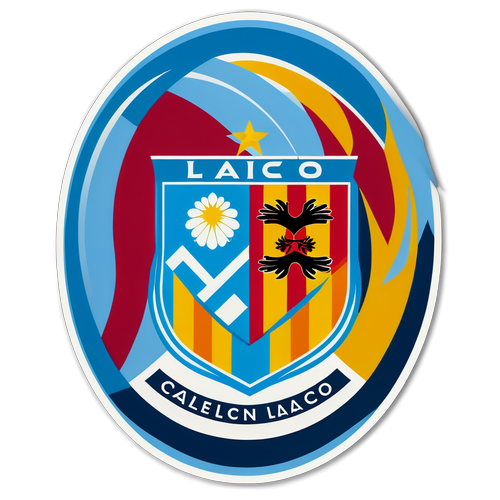Stika ya Kisasa Inayoonyesha Nembo ya Lazio Pamojan na Rangi za Lecce