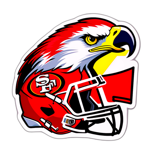 Tag na Football na may Agila at 49ers Helmet