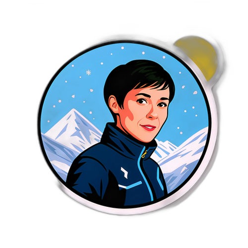 Dramatisk klistremerke av Ine Eriksen Søreide i vinteraktivitet