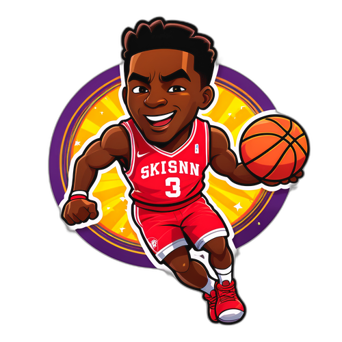 Masiglang Kartun ni Sion James na Nagtatampok sa Basketball