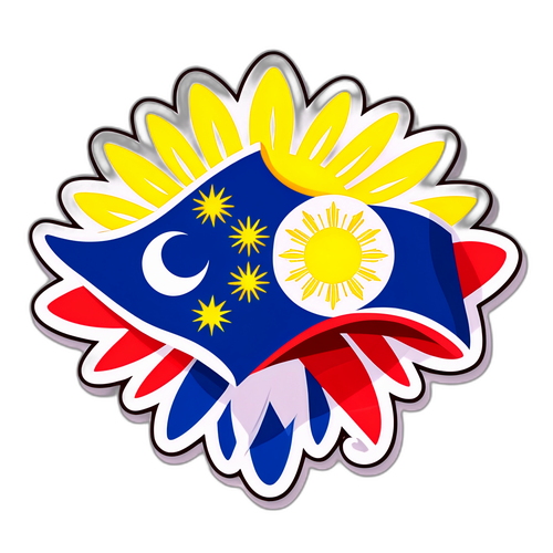 Watawat ng Pilipinas na may mga Simbolo ng Tradisyon