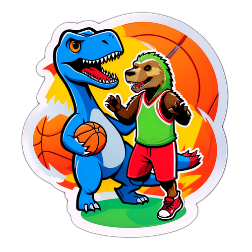 Raptor y Grizzly Jugando Baloncesto