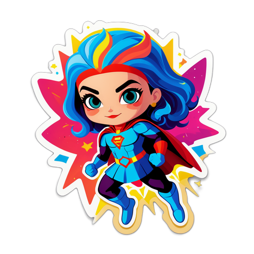 Adesivo Vibrante de Luana Piovani como Super-Heroína