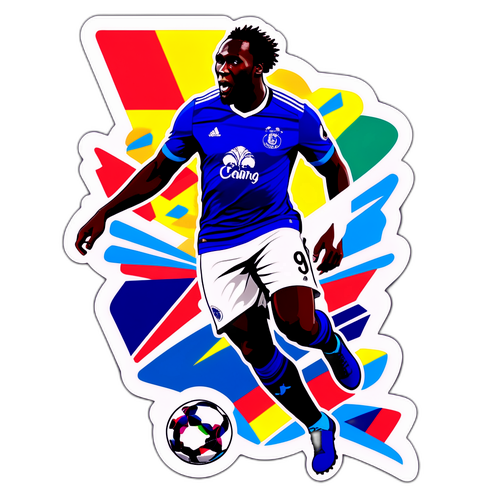 Adesivo di Romelu Lukaku in azione sul campo