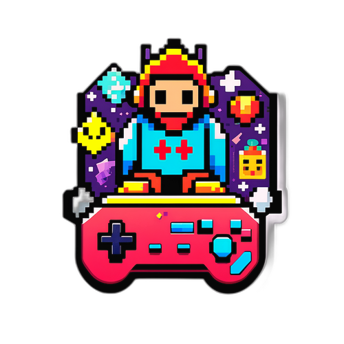 Retro Oyun Kahramanları Sticker'ı