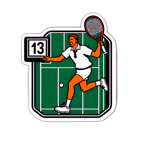 Design audace di un campo da tennis con punteggio di tie break
